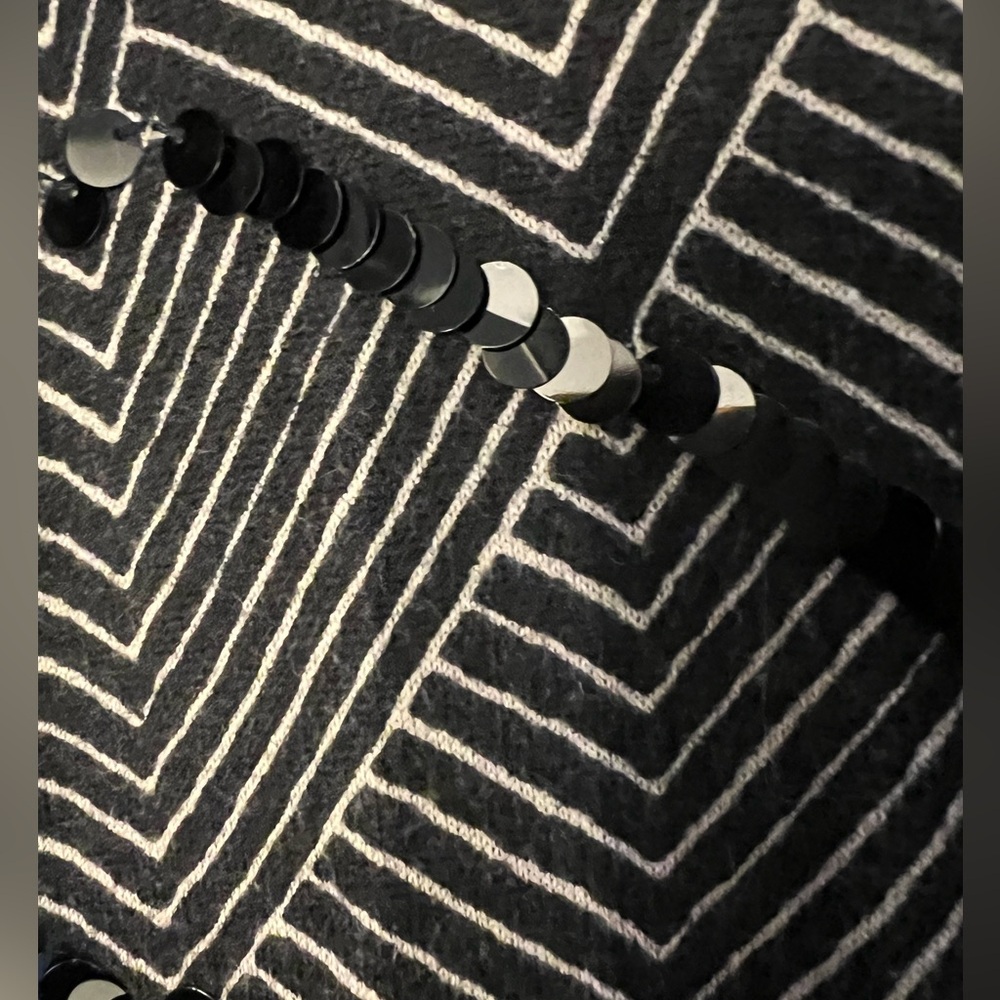 LOFT Black and White Geometric Button-Front cardigan size L - Picture 3 of 6